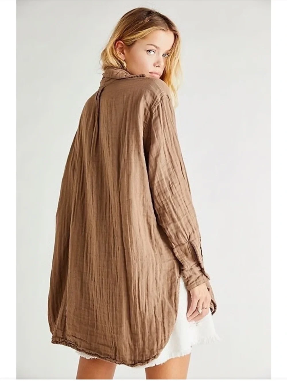 CP Shades x Free People Marella gauzy buttondown